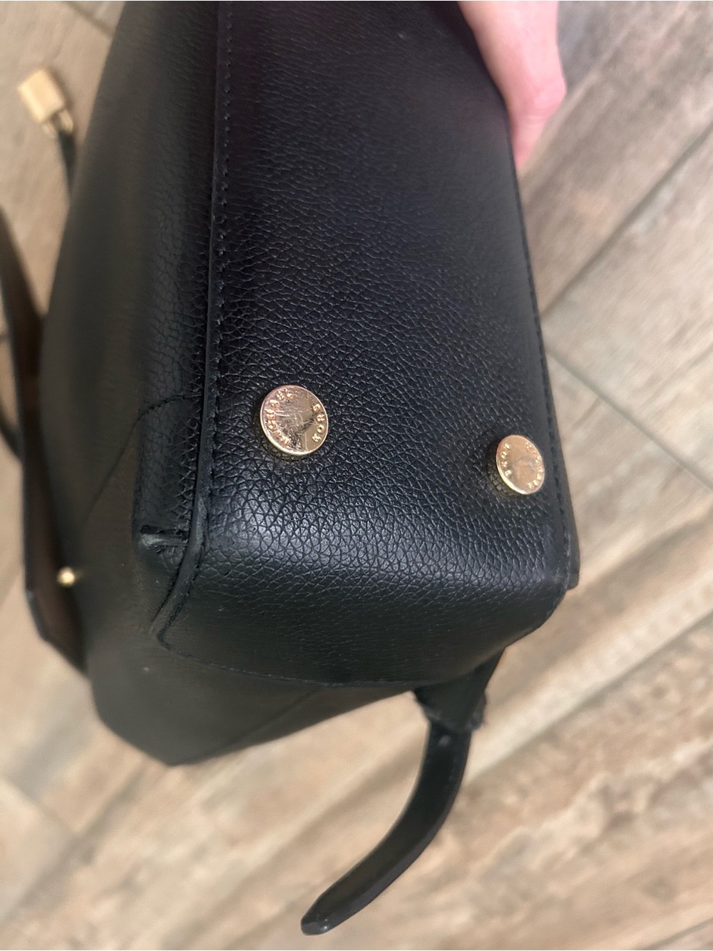 Michael Kors Hayes Medium Leather Backpack Black Purse - Picture 7 of 13